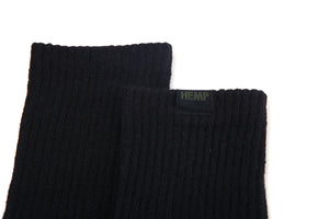 Hemp Label Crew Socks - Black