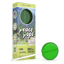 Load image into Gallery viewer, Creating Better Days - CBD Edible - Peace Pops - Sour Apple - 2pc-25mg