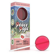 Load image into Gallery viewer, Creating Better Days - CBD Edible - Peace Pops - Sweet Strawberry - 2pc-25mg