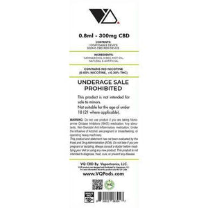 VQ CBD - CBD Disposable Vape Pen - French Vanilla - 500mg