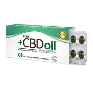 PlusCBD Oil - CBD Softgels - Green Blend Full Spectrum - 10mg