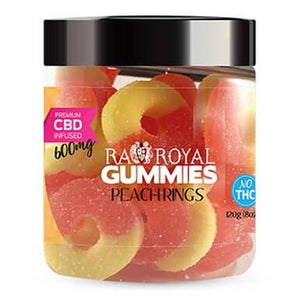 RA Royal CBD - CBD Edible - Peach Ring Gummies - 300mg-1200mg