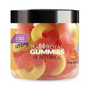 RA Royal CBD - CBD Edible - Peach Ring Gummies - 300mg-1200mg