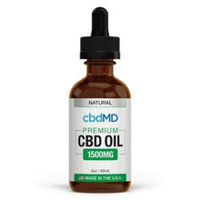 Load image into Gallery viewer, cbdMD - CBD Tincture - Broad Specrum Natural - 300mg-7500mg