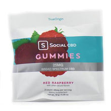 Load image into Gallery viewer, Social CBD - CBD Edible - Broad Spectrum Red Raspberry Gummies - 12.5mg