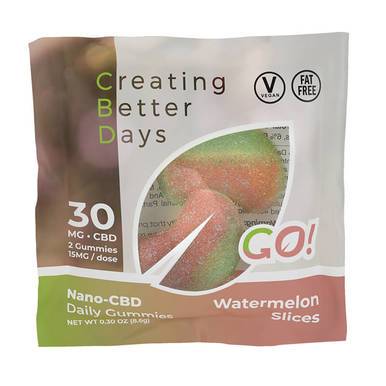 Creating Better Days - CBD Edible - Go! Nano-CBD Watermelon Slices - 30mg