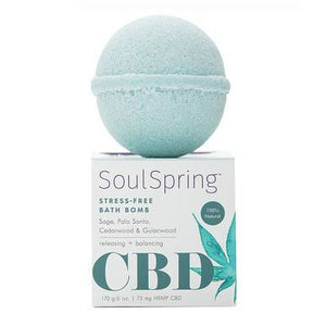 SoulSpring - CBD Bath - Stress-Free Bath Bomb - 75mg