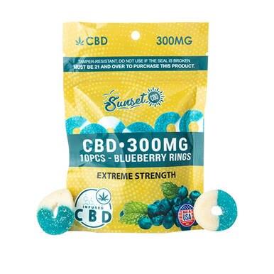 Sunset CBD - CBD Edible - CBD Infused Blueberry Rings - 20mg