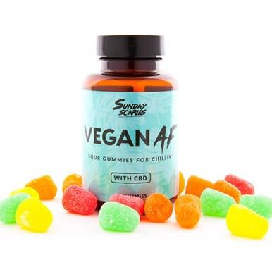 Sunday Scaries - CBD Edible - Broad Spectrum Vegan AF Gummies w/Vitamins B12 & D3 - 10mg