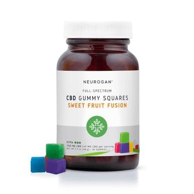 Neurogan, Inc. - CBD Edible - Full Spectrum Gummy Squares Sweet Fruit Fusion - 45mg