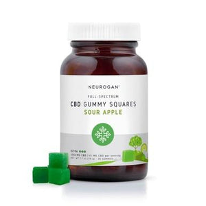 Neurogan, Inc. - CBD Edible - Full Spectrum Gummy Squares Sour Apple - 45mg