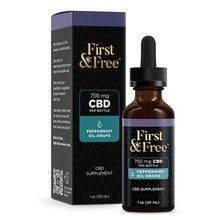 Load image into Gallery viewer, First &amp; Free - CBD Tincture - Peppermint Oil Drops - 750mg