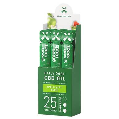 Green Roads - CBD Tincture - Apple Kiwi Daily Dose Broad Spectrum Oil - 25mg