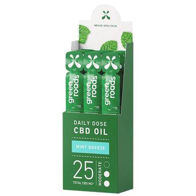 Green Roads - CBD Tincture - Mint Breeze Daily Dose Broad Spectrum Oil - 25mg