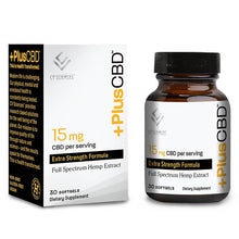 Load image into Gallery viewer, PlusCBD Oil - CBD Softgels - Extra Strength Full Spectrum - 15mg