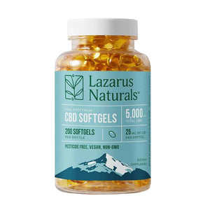 Lazarus Naturals - CBD Capsules - Full Spectrum Liquid Softgels - 25mg
