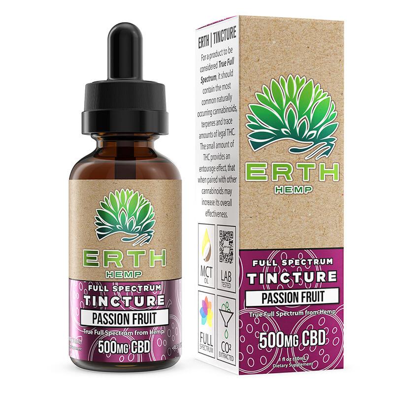 ERTH - CBD Tincture - Passion Fruit - 500mg-1000mg