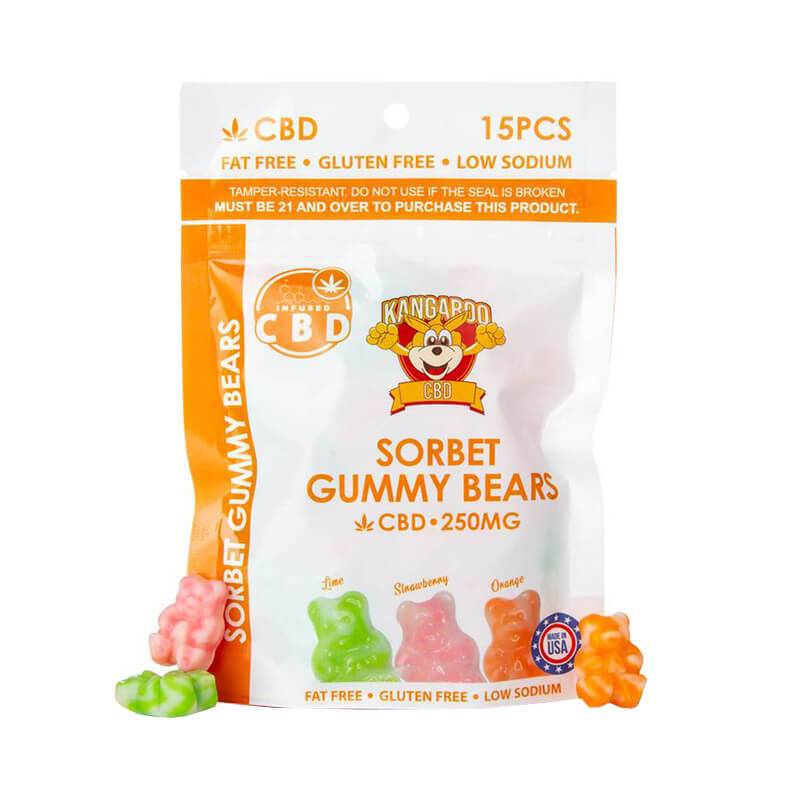 Kangaroo CBD - CBD Edible - Sorbet Gummy Bears - 250mg-3000mg