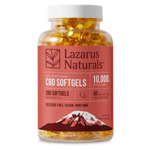 Lazarus Naturals - CBD Capsules - Full Spectrum Liquid Softgels - 50mg