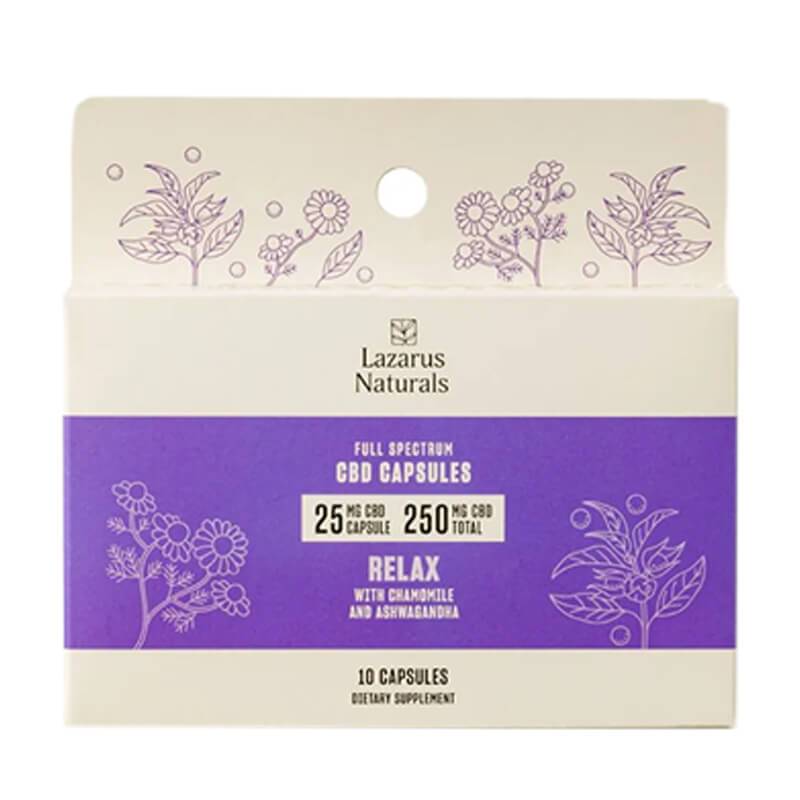 Lazarus Naturals - CBD Capsules - Relaxation Isolate Blend - 25mg
