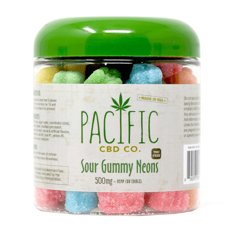 Pacific CBD - CBD Edible - Sour Gummy Neons - 10mg