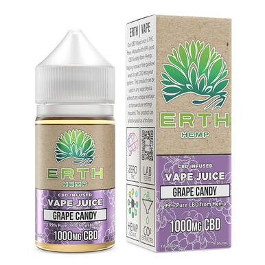 ERTH - CBD Vape Juice - Grape Candy -  500mg - 1000mg