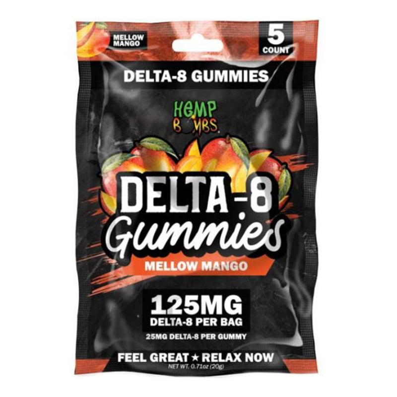 Hemp Bombs - Delta 8 Gummies - Mellow Mango - 125mg - 1250mg