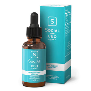 Social - CBD Tincture - Unflavored Drops - 500mg-2000mg