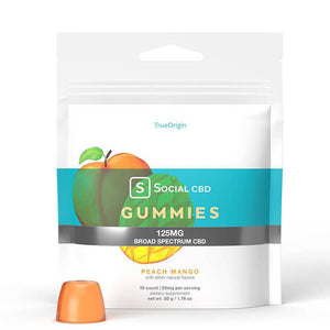 Social CBD - CBD Edible - Broad Spectrum Peach Mango Gummies - 12.5mg