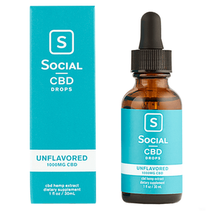Social - CBD Tincture - Unflavored Drops - 500mg-2000mg