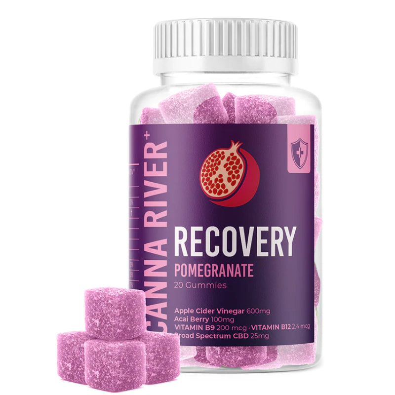 Canna River - CBD Edible - Broad Spectrum Recovery Gummies - Pomegranate - 25mg