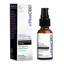 Load image into Gallery viewer, PlusCBD Oil - CBD Tincture - Full Spectrum Peppermint - 100mg-1500mg