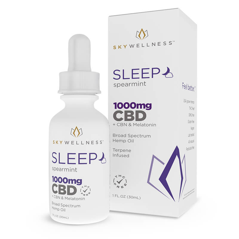 Sky Wellness - CBD Tincture - Sleep Spearmint - 500mg-1000mg