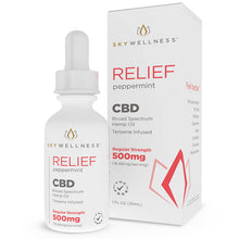 Load image into Gallery viewer, Sky Wellness - CBD Tincture - Relief Peppermint - 250mg-1500mg