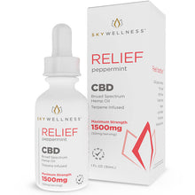 Load image into Gallery viewer, Sky Wellness - CBD Tincture - Relief Peppermint - 250mg-1500mg