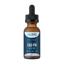 Load image into Gallery viewer, cbdMD - CBD Tincture - Broad Spectrum Nighttime PM - Mint - 500mg