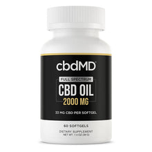 Load image into Gallery viewer, cbdMD - CBD Capsules - Full Spectrum Softgels - 1000mg-2000mg