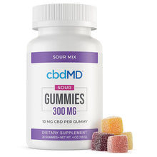 Load image into Gallery viewer, cbdMD - CBD Edible - Broad Spectrum Sour Mix Gummies - 300mg-1500mg