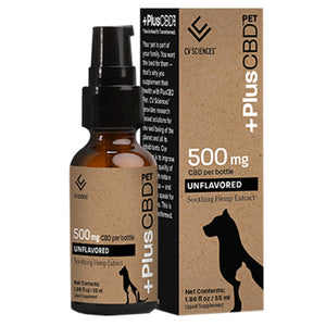 PlusCBD Oil - Pet Tincture - Unflavored Soothing Hemp Extract - 250mg-500mg