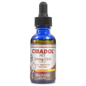 Cibadol - CBD Pet Tincture - Full Spectrum Chicken Flavor - 300mg-1800mg